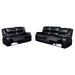 Camila 2-piece Upholstered Reclining Sofa Set Black