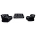 Camila 3-piece Upholstered Reclining Sofa Set Black