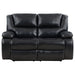 Camila 2-piece Upholstered Reclining Sofa Set Black