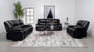 Camila 3-piece Upholstered Reclining Sofa Set Black