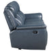 Sloane Upholstered Padded Arm Reclining Sofa Blue