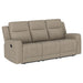 Brentwood 3-piece Upholstered Reclining Sofa Set Taupe