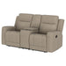 Brentwood Upholstered Motion Reclining Loveseat Taupe