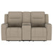Brentwood Upholstered Motion Reclining Loveseat Taupe
