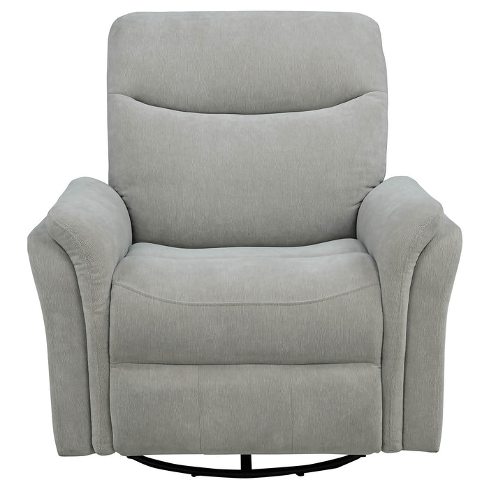 Adler Upholstered Power Swivel Glider Recliner Greige