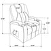 Louie Chenille Upholstered Power Lift Massage Chair Brown