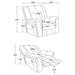 Conrad 3-piece Upholstered Padded Arm Motion Sofa Set Grey