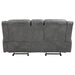 Conrad Upholstered Padded Arm Glider Loveseat Grey