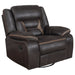 Greer Upholstered Swivel Glider Recliner Chair Brown