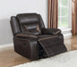Greer Upholstered Swivel Glider Recliner Chair Brown