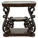 Laney 1-shelf Glass Top Square End Table Deep Merlot