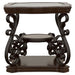 Laney 1-shelf Glass Top Square End Table Deep Merlot