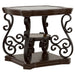 Laney 1-shelf Glass Top Square End Table Deep Merlot