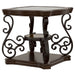 Laney 1-shelf Glass Top Square End Table Deep Merlot