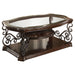 Laney 1-shelf Glass Top Rectangular Coffee Table Deep Merlot