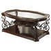 Laney 1-shelf Glass Top Rectangular Coffee Table Deep Merlot