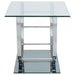 Danville Square U-Shaped Glass Top Side End Table Chrome