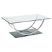 Danville 2-piece Glass Top Coffee and End Table Set Chrome
