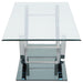 Danville 2-piece Glass Top Coffee and End Table Set Chrome