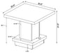 Reston Square Engineered Wood Side End Table Cappuccino