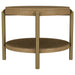 Arini Round End Side Table With Storage Shelf Sand Wash