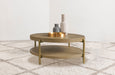 Arini Round Coffee Table With Storage Shelf Sand Wash
