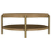 Arini Round Coffee Table With Storage Shelf Sand Wash