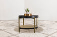 Arini Round End Side Table With Storage Shelf Black
