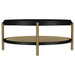 Arini Round Coffee Table With Storage Shelf Black