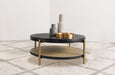 Arini Round Coffee Table With Storage Shelf Black