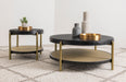 Arini Round Coffee Table With Storage Shelf Black