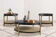 Arini 3-piece Round Coffee and End Table Set Black