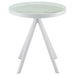 Briggs Round Marble Printed Glass Top End Side Table White