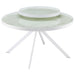 Briggs Round Marble Printed Glass Top Coffee Table White