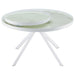 Briggs Round Marble Printed Glass Top Coffee Table White