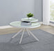 Briggs Round Marble Printed Glass Top Coffee Table White