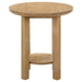 Ottowa Round Wood Side End Table with Shelf Light Oak