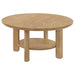 Ottowa 2-piece Round Wood Coffee Table Set Light Oak