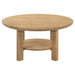 Ottowa 3-piece Round Wood Coffee Table Set Light Oak