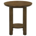Ottowa 22-Inch Round Wood Side End Table with Shelf Brown
