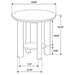 Ottowa 22-Inch Round Wood Side End Table with Shelf Brown