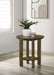 Ottowa 22-Inch Round Wood Side End Table with Shelf Brown