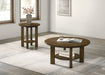 Ottowa 22-Inch Round Wood Side End Table with Shelf Brown