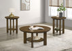Ottowa 3-piece Round Wood Coffee Table Set Brown