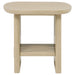 Kailani Coastal Square End Side Table with Shelf Beige Oak