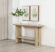 Kailani Coastal Sofa Console Table with Shelf Beige Oak