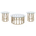 Monett 3-piece Coffee and End Table Set Chocolate Chrome