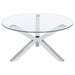 Kenzie 3-piece Round Coffee and End Table Set Chrome