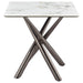 Carvell Square Sintered Stone End Side Table Mirage White