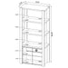 Laurelton 3-shelf Media Tower Tall Pier Cabinet Light Oak